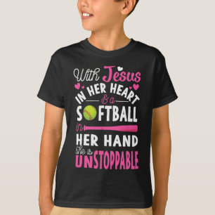 Jesus In Her Heart Softll Hand Funny Pitcher Gift T-Shirt