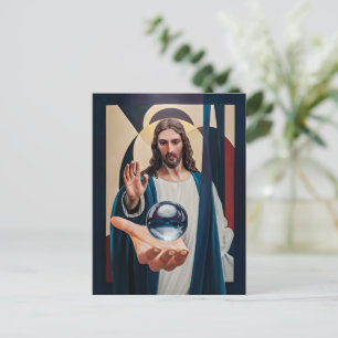 Jesus in Neo-Cubist Elegance Modern Abstract Wall Postcard