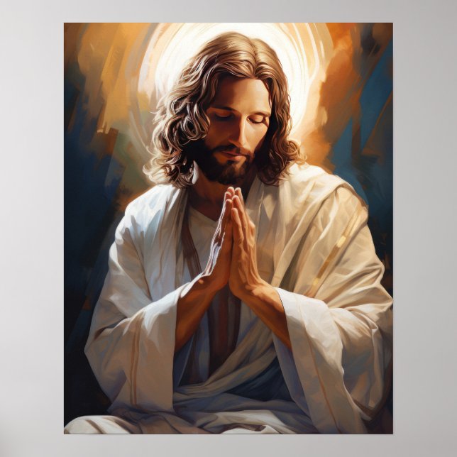 Jesus In Prayer Poster (Front)