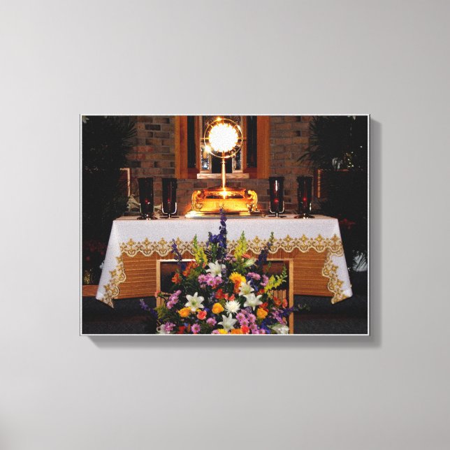 Jesus in The Blessed Sacrament Wrapped Canvas (Front)