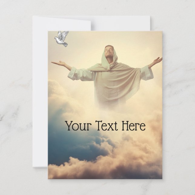 Jesus In the Clouds Customise with your text below Holiday Card (Front)