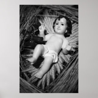 Jesus in the crib poster