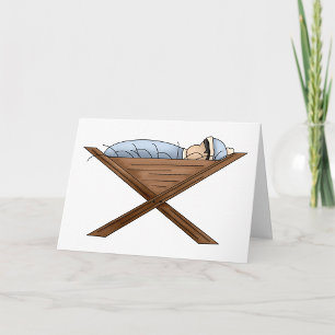 Jesus In The Manger Greeting Cards
