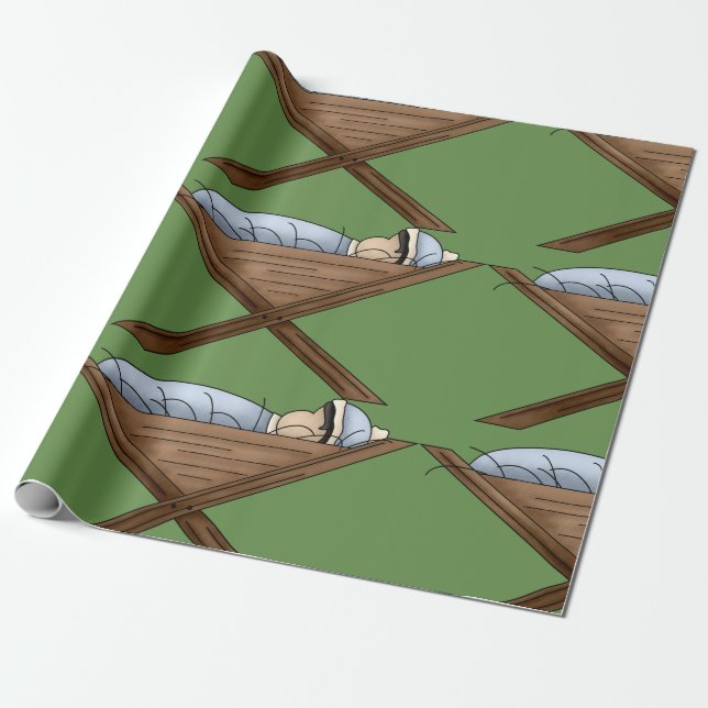 Jesus In The Manger Wrapping Paper (Unrolled)