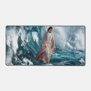 JESUS in the WAVES Desk Mat