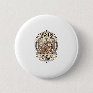 Jesus Incense Prayer Rising Jesus Incense Prayer R 6 Cm Round Badge