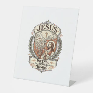 Jesus Incense Prayer Rising Jesus Incense Prayer R Pedestal Sign