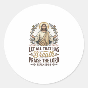 Jesus Indie Folk Acoustic Worship Graphic Tee Chri Classic Round Sticker