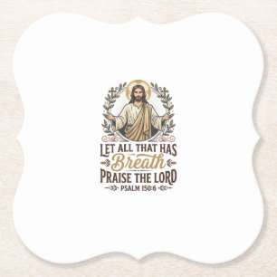 Jesus Indie Folk Acoustic Worship Graphic Tee Chri Paper Coaster