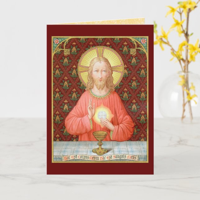 Jesus Instituting Holy Communion (SAU 045) Card (Yellow Flower)
