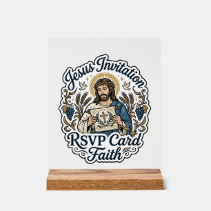 Jesus Invitation RSVP Card Faith Jesus Invitation  Acrylic Sign