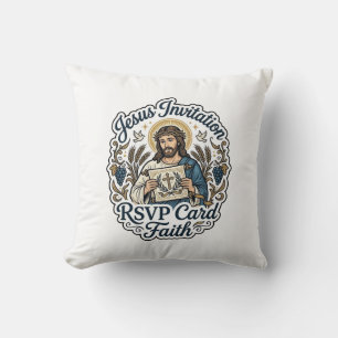 Jesus Invitation RSVP Card Faith Jesus Invitation  Cushion