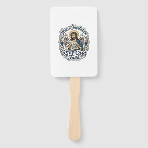 Jesus Invitation RSVP Card Faith Jesus Invitation  Hand Fan