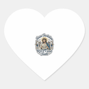 Jesus Invitation RSVP Card Faith Jesus Invitation  Heart Sticker