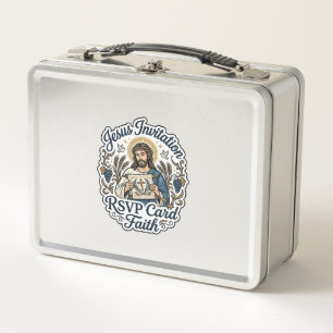 Jesus Invitation RSVP Card Faith Jesus Invitation  Metal Lunch Box
