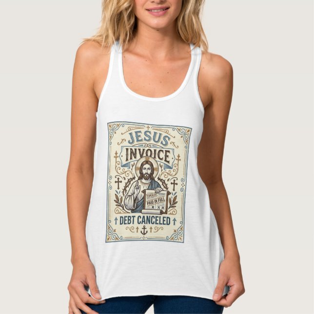 Jesus Invoice Debt Cancelled Jesus Invoice Debt Ca Singlet (Front)