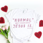 Jesus is back T-shirt for her<br><div class="desc">Christian t-shirt with the biblical verse from Revelation 14 (Jesus is coming back) . In mixed calligraphy & minimalist typography. This trendy,  modern faith design is the perfect gift and fashion statement. #christian #religion #scripture #faith #bible #jesus</div>