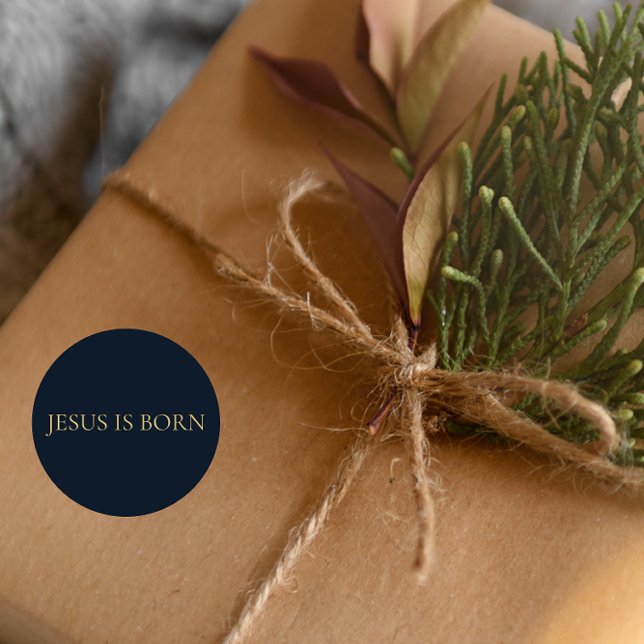 JESUS IS BORN – Navy Minimal Christmas Sticker  (Creator Uploaded)
