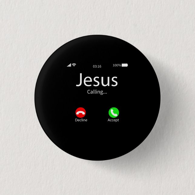 Jesus Is Calling Christian 3 Cm Round Badge (Front)