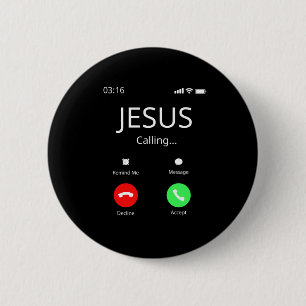 Jesus Is Calling - Christian 6 Cm Round Badge