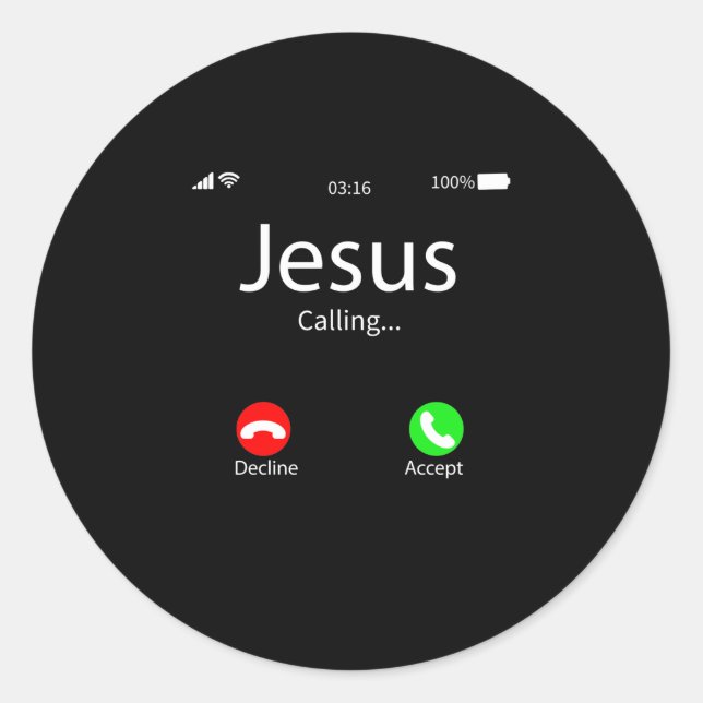 Jesus Is Calling Christian Classic Round Sticker (Front)