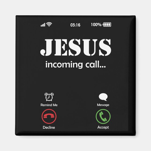 Jesus Is Calling Christian Faith Magnet (Front)