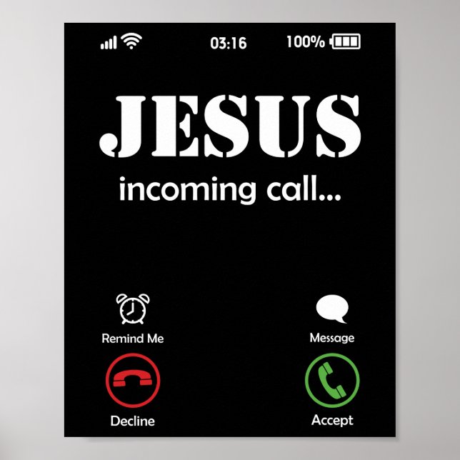 Jesus Is Calling Christian Faith Poster (Front)