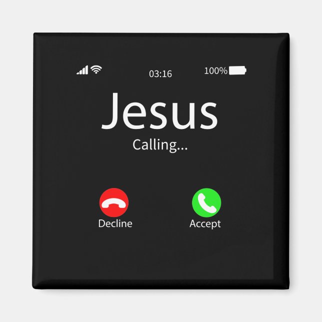 Jesus Is Calling Christian Magnet (Front)