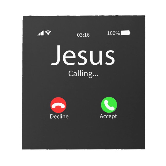Jesus Is Calling Christian Notepad (Front)