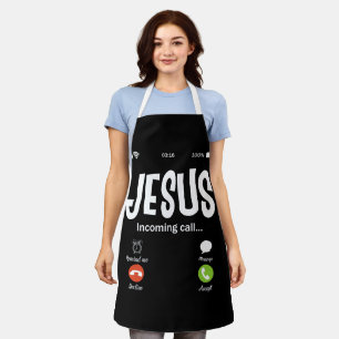 Jesus Is Calling Incoming Call Christian Apron