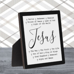 "Jesus is" Christian faith tabletop based Plaque