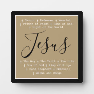 "Jesus is" Christian faith tabletop based Plaque