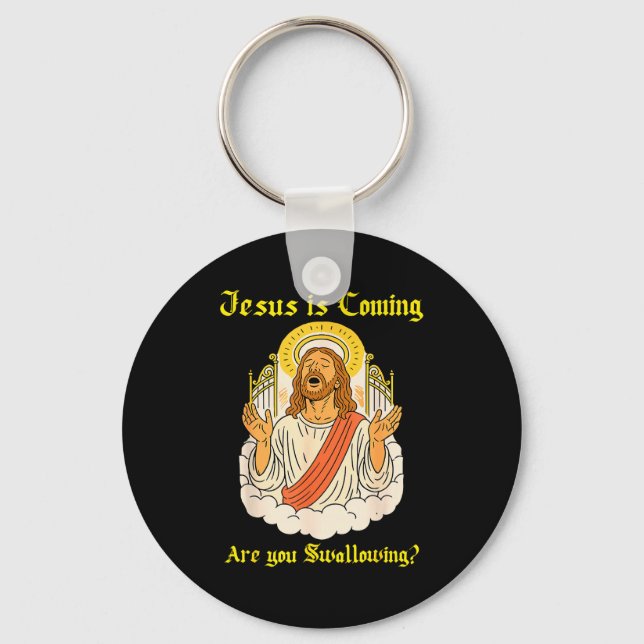 Jesus Is Coming Are You Christian Jesus Saying Off Key Ring (Front)