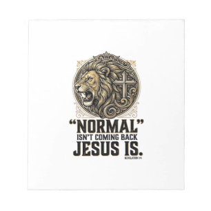 Jesus Is Coming Back Lion Cross Christian Shirt Notepad