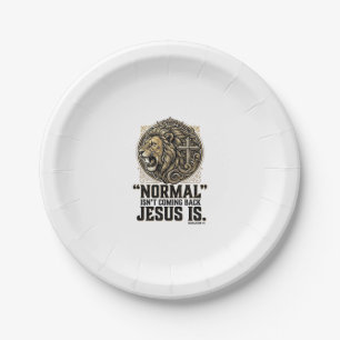 Jesus Is Coming Back Lion Cross Christian Shirt Paper Plate