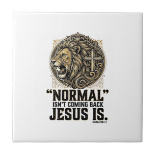 Jesus Is Coming Back Lion Cross Christian Shirt Tile