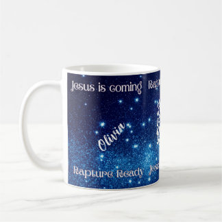 "Jesus is Coming Rapture Ready" design mug