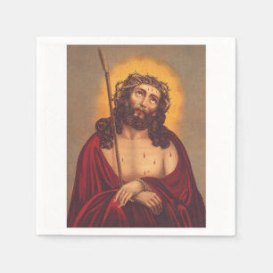Jesus is crowned with a crown of thorns napkin