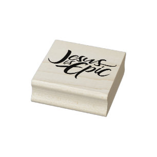 Jesus is Epic Lettering Religious Christian Christ Rubber Stamp