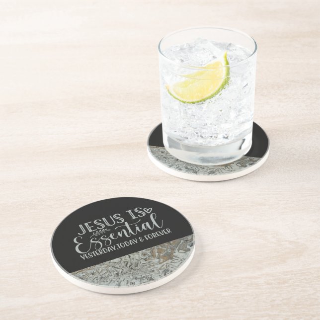 Jesus is Essential Sandstone Coaster (Side)