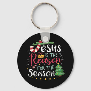 Jesus Is For Season Cane Christmas - Tis The Seaso Key Ring