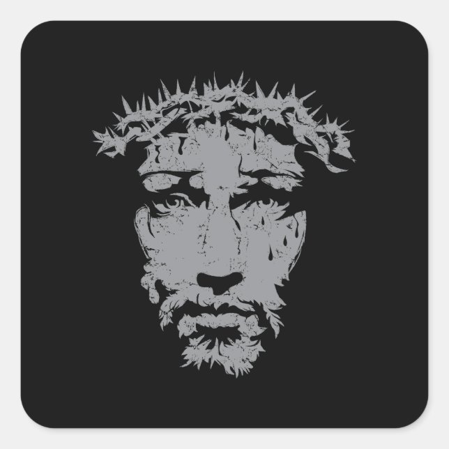 Jesus is God  | Jesus' Face Square Sticker (Front)