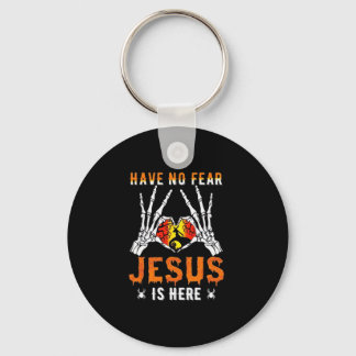 Jesus Is Heart Skeleton Hand Key Ring
