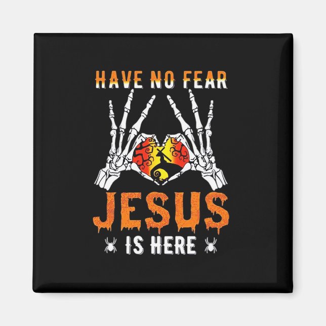 Jesus Is Heart Skeleton Hand Minimal Design Magnet (Front)
