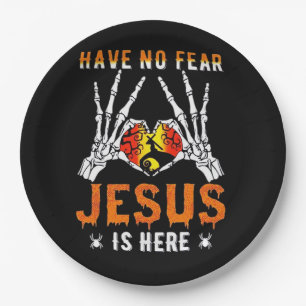 Jesus Is Heart Skeleton Hand  Paper Plate