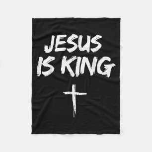 Jesus Is King Bible Verse John 14_6 Christian God  Fleece Blanket