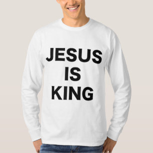 Jesus is King Bold Black Text Christian Religious  T-Shirt