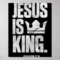 Jesus Is King Christian Bible Scripture Quote Pull