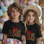 Jesus is King Christian Bible Spiritual For Kids T-Shirt<br><div class="desc">Jesus is King. We belong to him. Celebrate and share your faith with this customizable Christian t-shirt designed to boldly express your belief. The default name on the back can be easily personalized to make it uniquely yours. Perfect for Christian gatherings, church events, crusades, revivals, Christmas celebrations, and special church...</div>