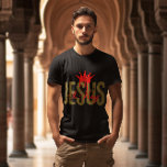 Jesus is King Christian Bible Spiritual For Men T-Shirt<br><div class="desc">Jesus is King. We belong to him. Celebrate and share your faith with this customizable Christian t-shirt designed to boldly express your belief. The default name on the back can be easily personalized to make it uniquely yours. Perfect for Christian gatherings, church events, crusades, revivals, Christmas celebrations, and special church...</div>